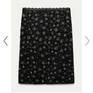 Zara ZW collection embroidered beaded skirt-Large